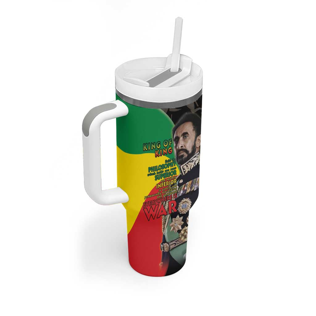 Jah Rastafari Tumbler With Handle Haile Selassie