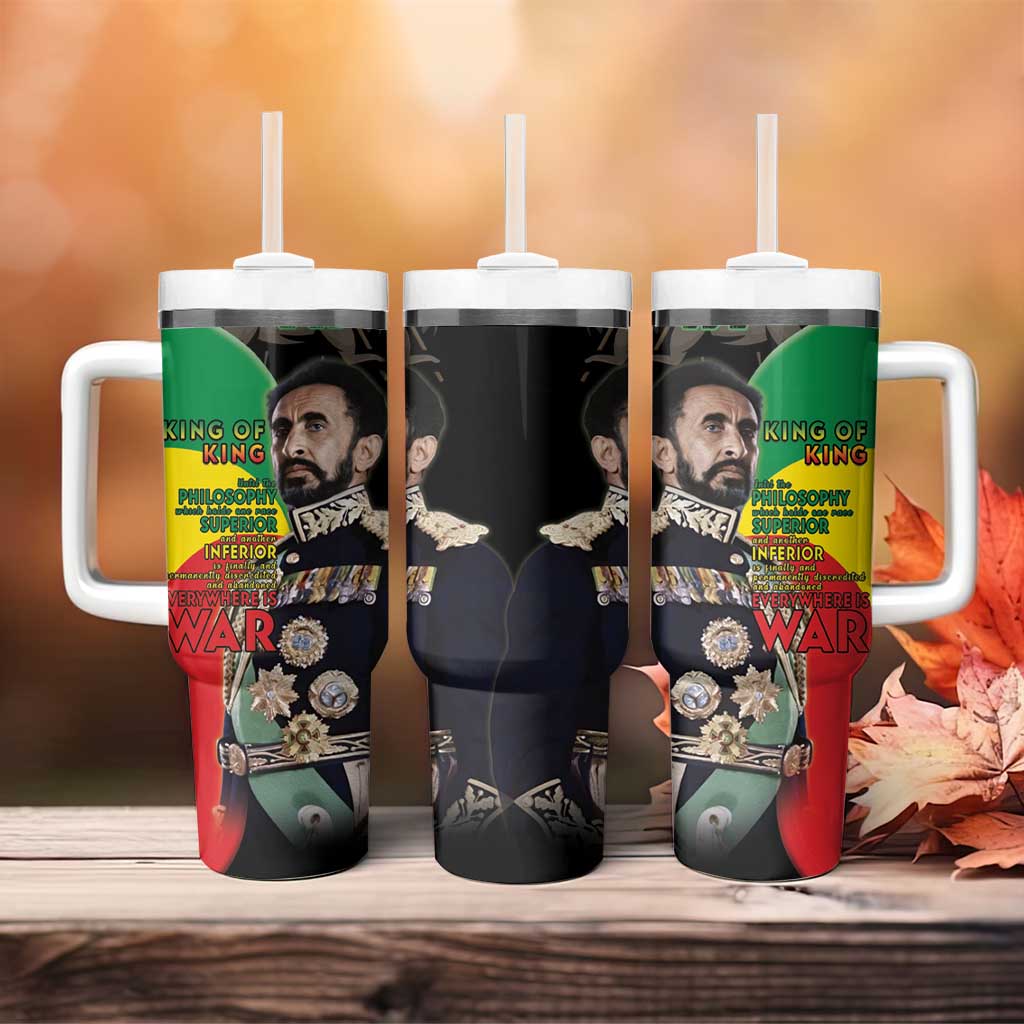 Jah Rastafari Tumbler With Handle Haile Selassie