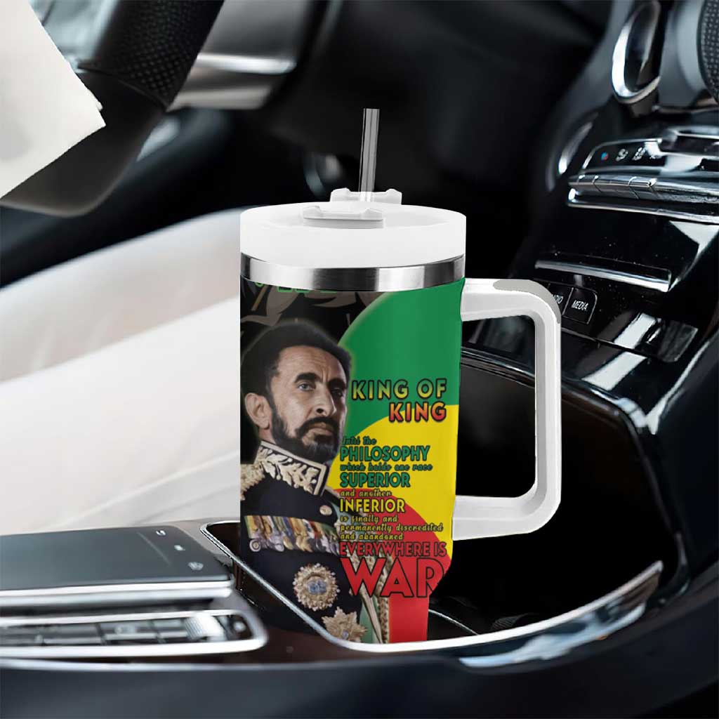 Jah Rastafari Tumbler With Handle Haile Selassie