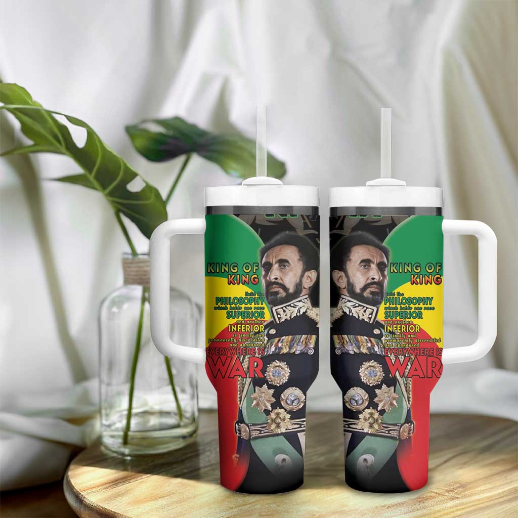 Jah Rastafari Tumbler With Handle Haile Selassie