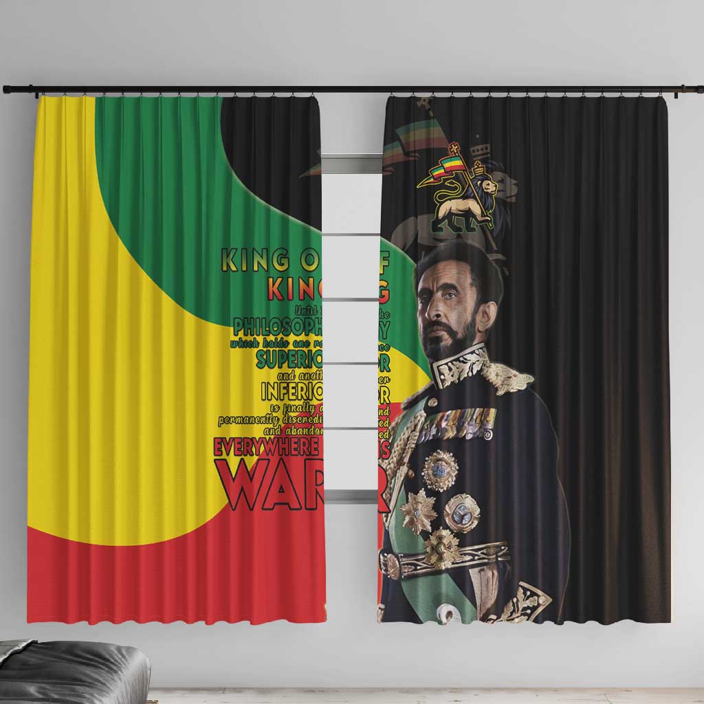 Jah Rastafari Window Curtain Haile Selassie