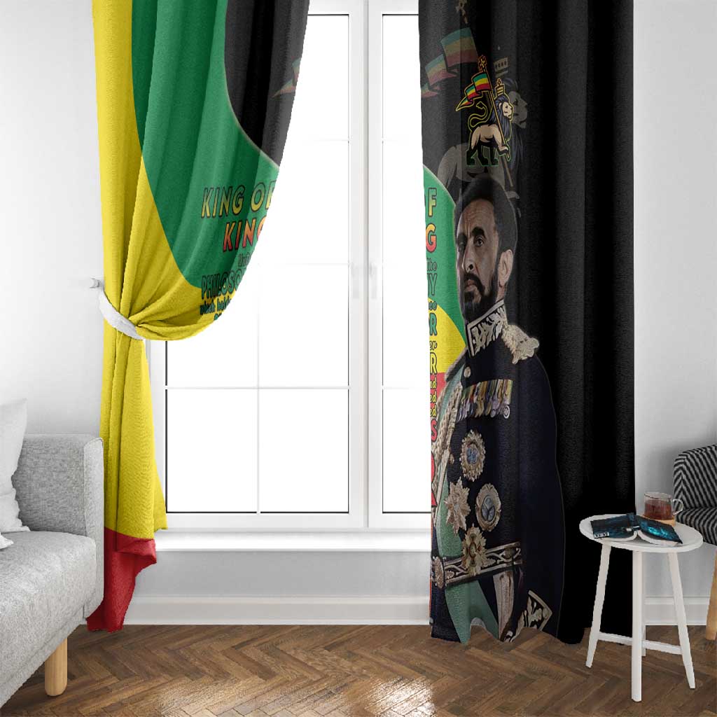 Jah Rastafari Window Curtain Haile Selassie