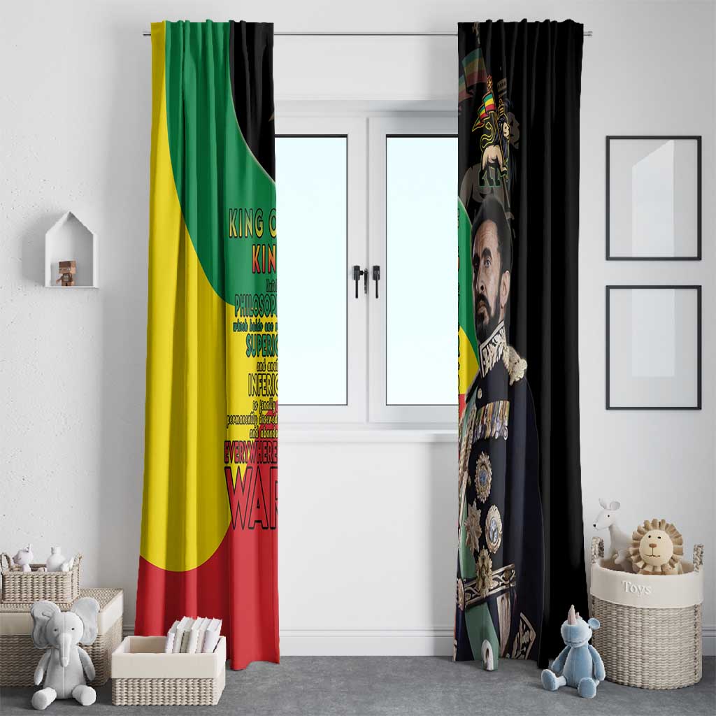 Jah Rastafari Window Curtain Haile Selassie
