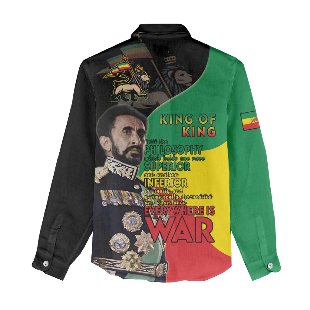 Jah Rastafari Women Casual Shirt Haile Selassie LT15