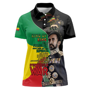Jah Rastafari Women Polo Shirt Haile Selassie