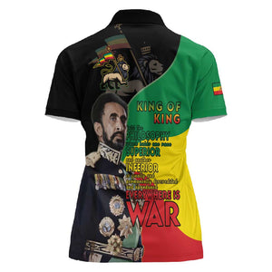Jah Rastafari Women Polo Shirt Haile Selassie