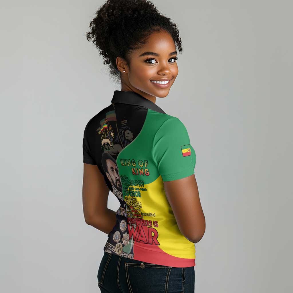 Jah Rastafari Women Polo Shirt Haile Selassie