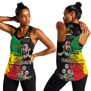 Jah Rastafari Women Racerback Tank Haile Selassie