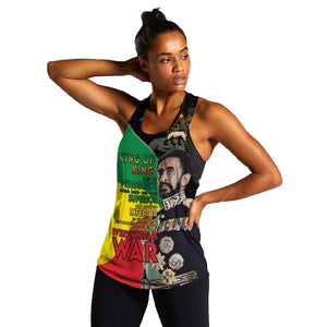 Jah Rastafari Women Racerback Tank Haile Selassie