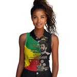 Jah Rastafari Women Sleeveless Polo Shirt Haile Selassie