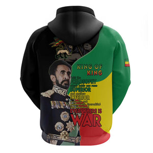 Jah Rastafari Zip Hoodie Haile Selassie