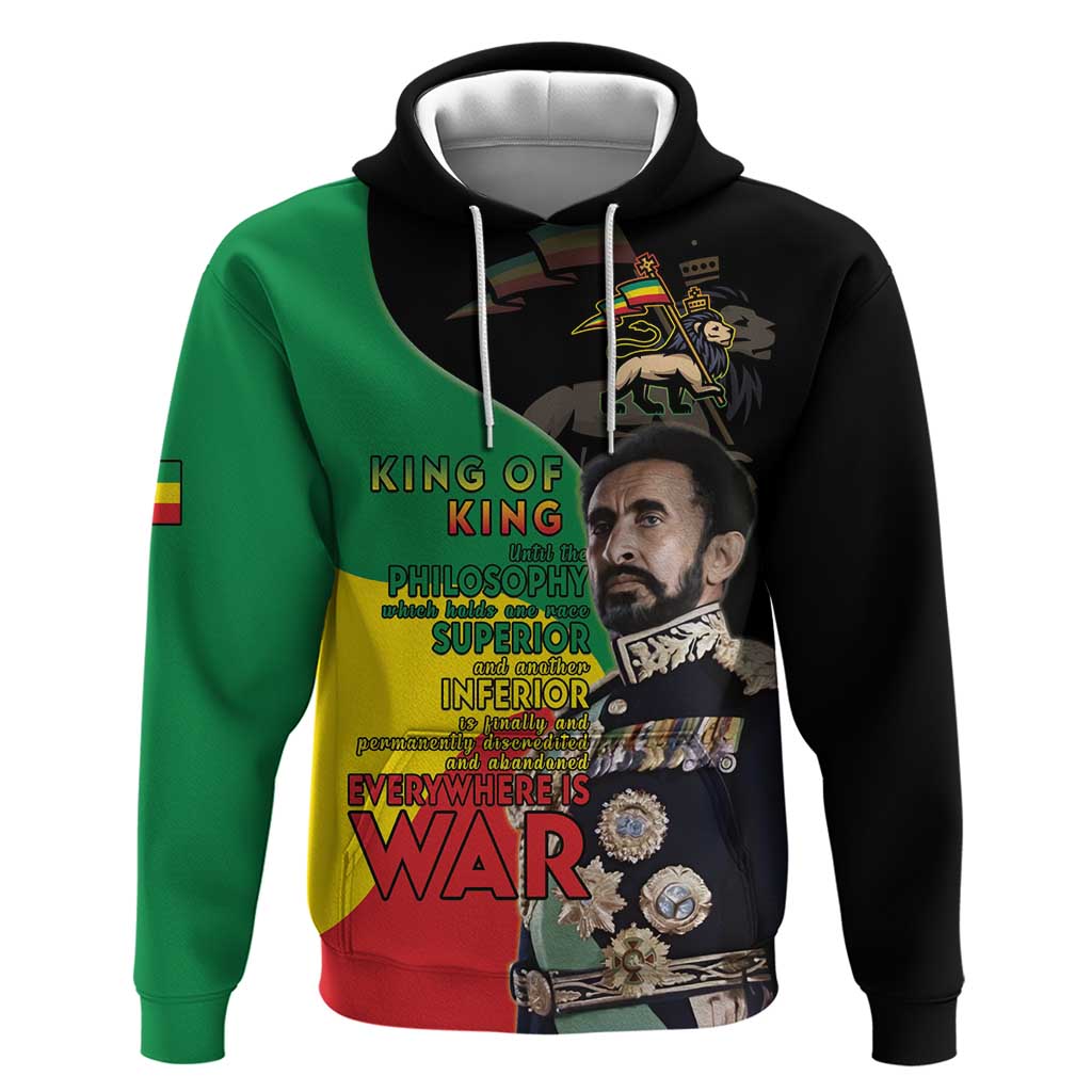 Jah Rastafari Zip Hoodie Haile Selassie
