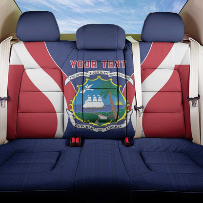 Personalised Afro Liberia Back Car Seat Cover Coat Of Arms With Flag Map - African Pattern