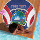 Personalised Afro Liberia Beach Blanket Coat Of Arms With Flag Map - African Pattern
