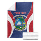 Personalised Afro Liberia Blanket Coat Of Arms With Flag Map - African Pattern