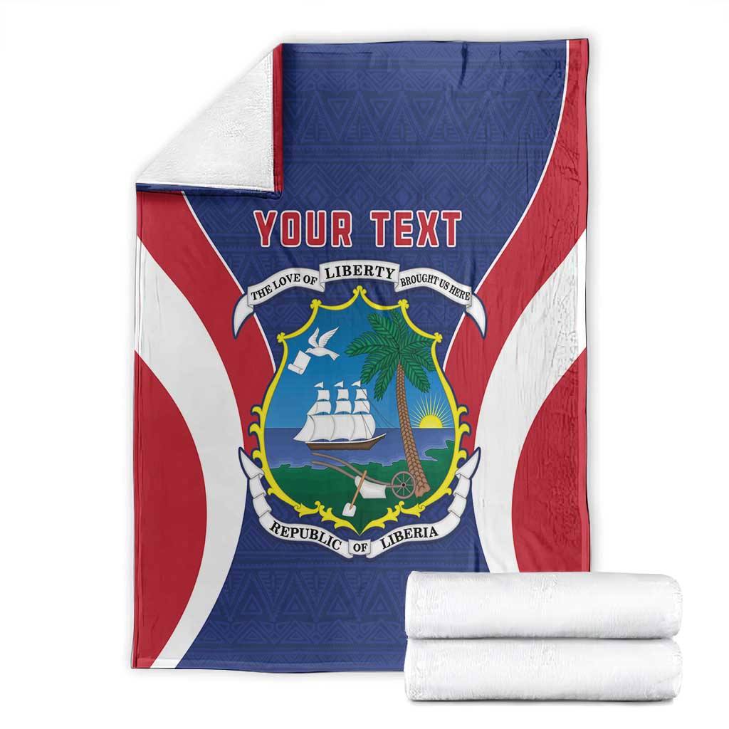 Personalised Afro Liberia Blanket Coat Of Arms With Flag Map - African Pattern