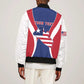 Personalised Afro Liberia Bomber Jacket Coat Of Arms With Flag Map - African Pattern