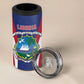 Personalised Afro Liberia 4 in 1 Can Cooler Tumbler Coat Of Arms With Flag Map - African Pattern