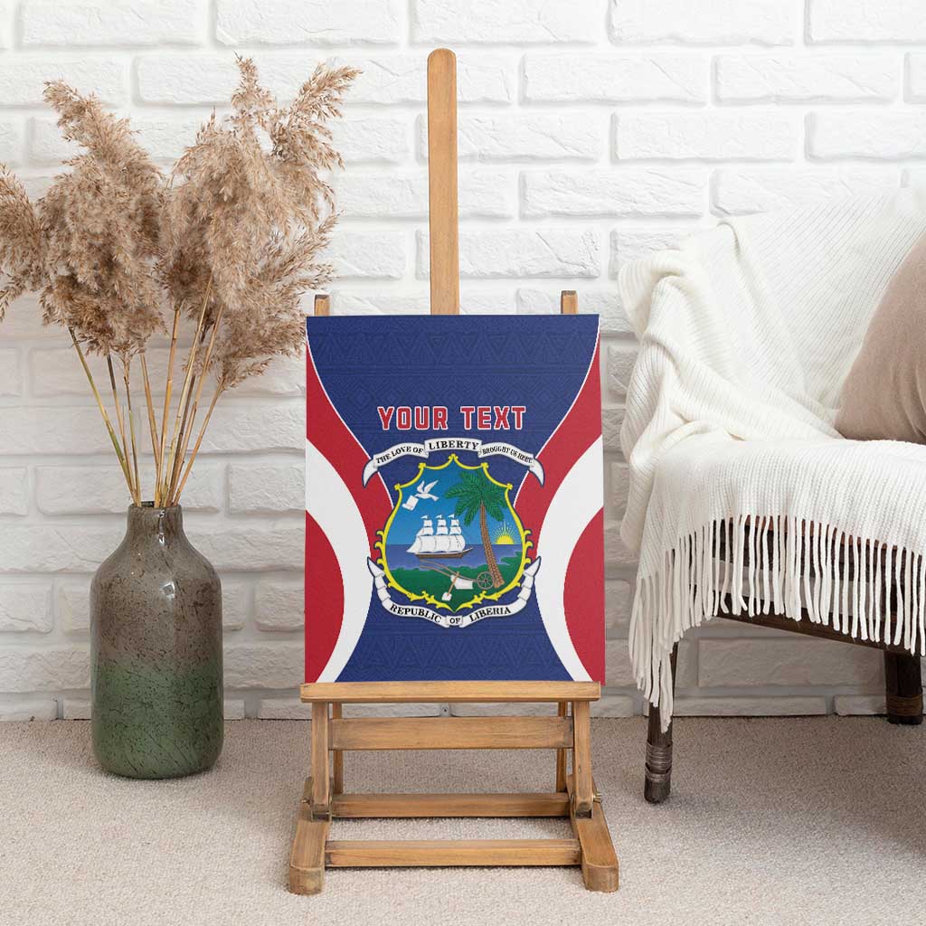 Personalised Afro Liberia Canvas Wall Art Coat Of Arms With Flag Map - African Pattern