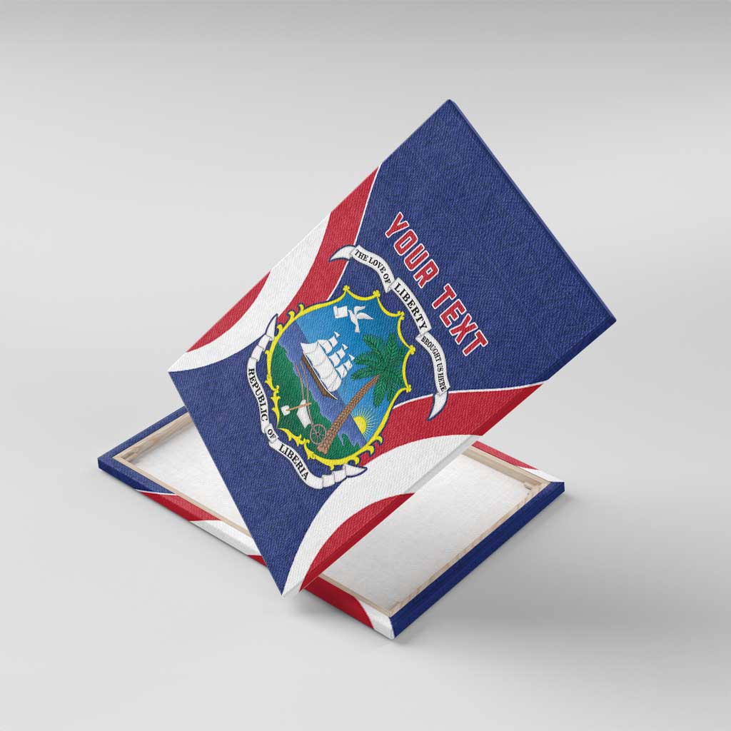 Personalised Afro Liberia Canvas Wall Art Coat Of Arms With Flag Map - African Pattern