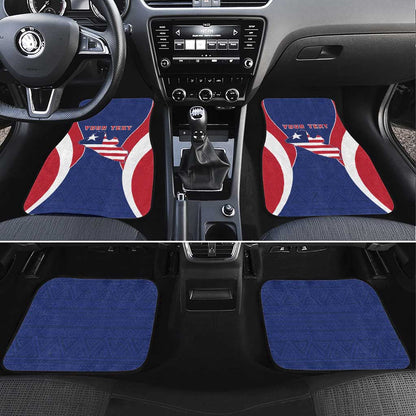 Personalised Afro Liberia Car Mats Coat Of Arms With Flag Map - African Pattern