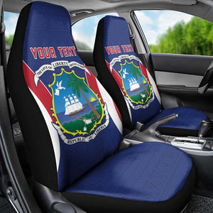 Personalised Afro Liberia Car Seat Cover Coat Of Arms With Flag Map - African Pattern