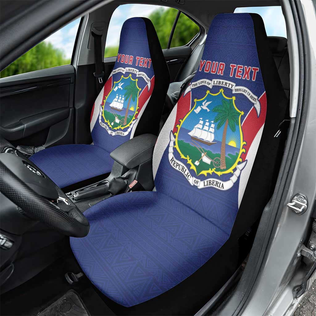 Personalised Afro Liberia Car Seat Cover Coat Of Arms With Flag Map - African Pattern