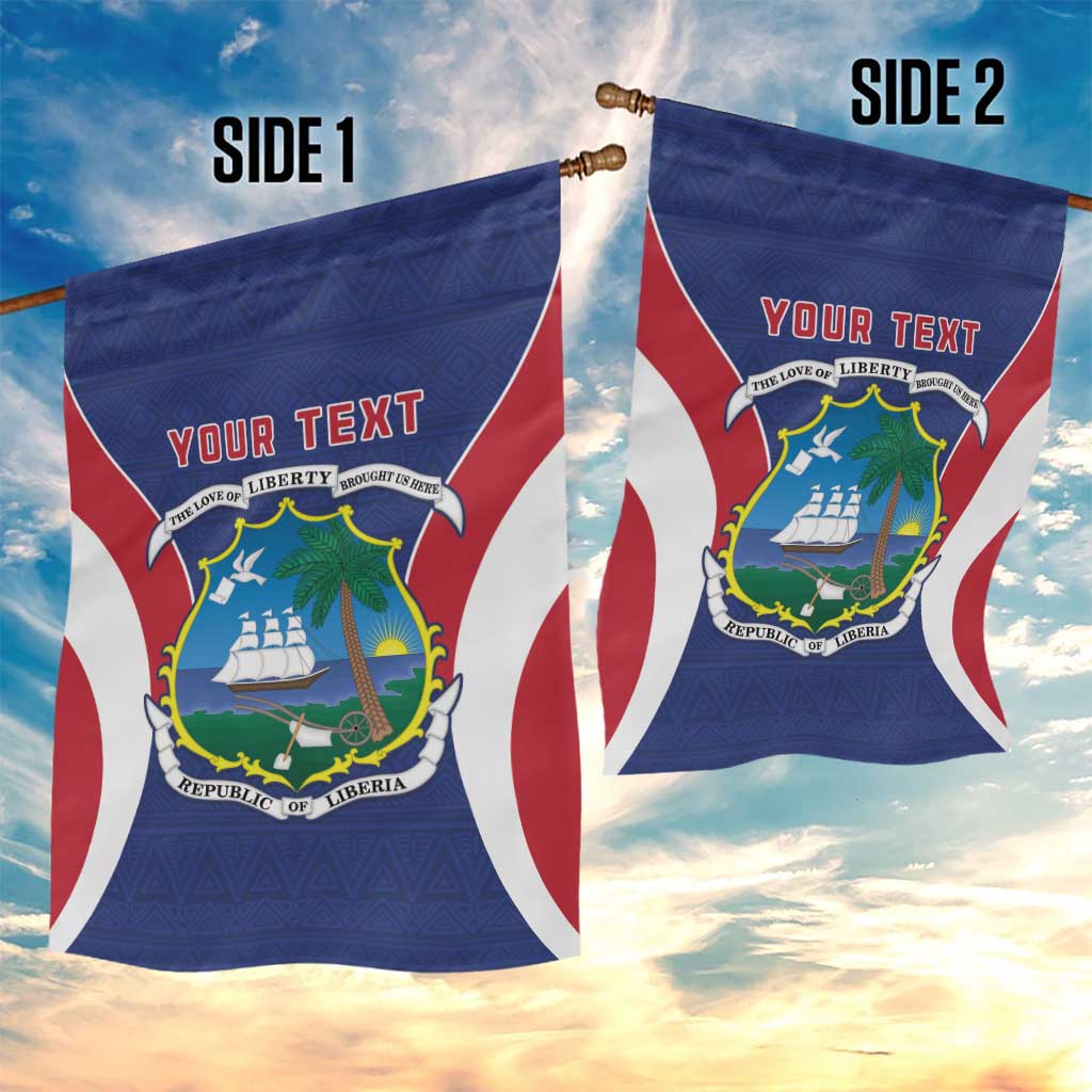 Personalised Afro Liberia Garden Flag Coat Of Arms With Flag Map - African Pattern