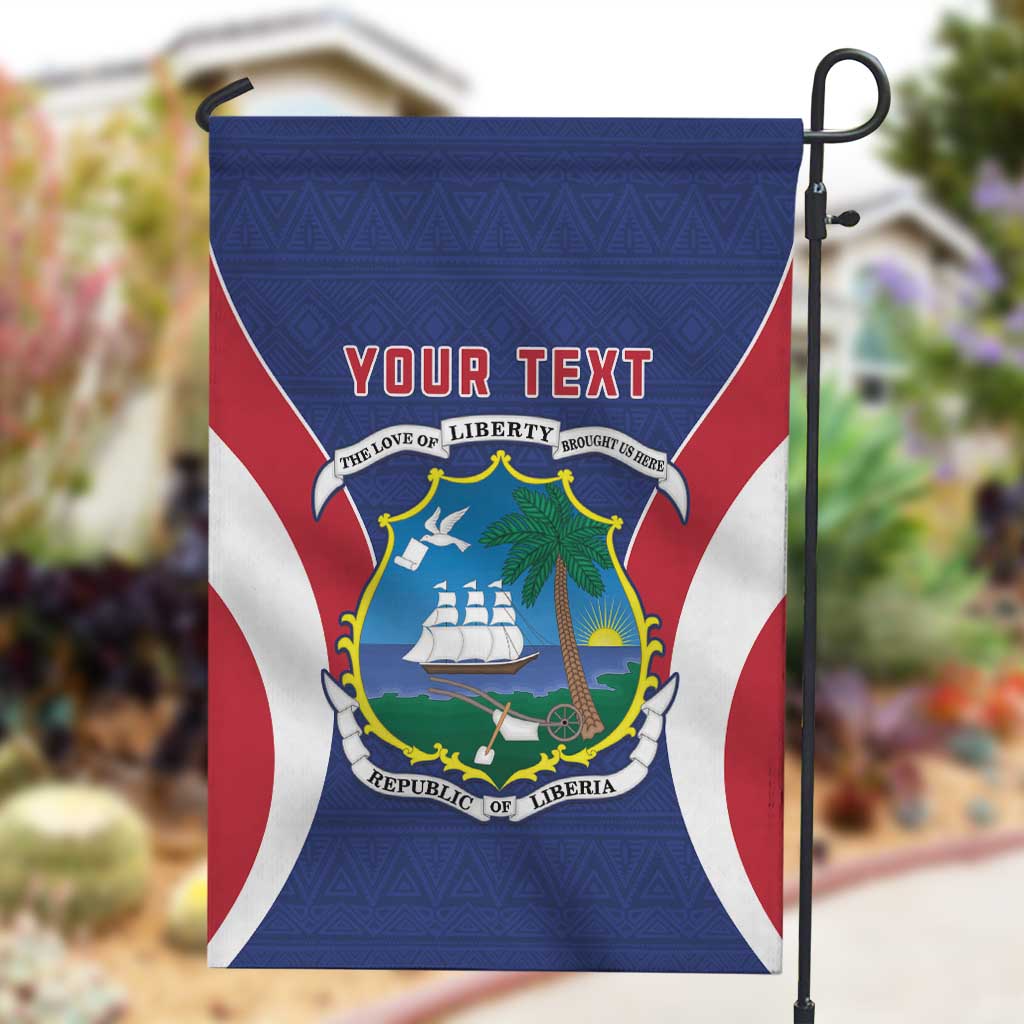 Personalised Afro Liberia Garden Flag Coat Of Arms With Flag Map - African Pattern