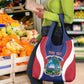 Personalised Afro Liberia Grocery Bag Coat Of Arms With Flag Map - African Pattern