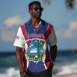 Personalised Afro Liberia Hawaiian Shirt Coat Of Arms With Flag Map - African Pattern