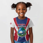 Personalised Afro Liberia Kid T shirt Coat Of Arms With Flag Map - African Pattern