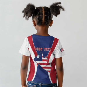 Personalised Afro Liberia Kid T shirt Coat Of Arms With Flag Map - African Pattern