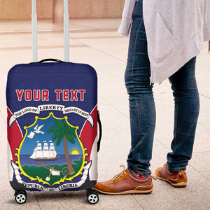 Personalised Afro Liberia Luggage Cover Coat Of Arms With Flag Map - African Pattern