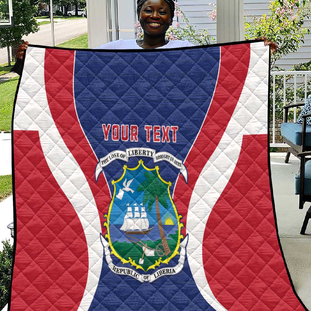 Personalised Afro Liberia Quilt Coat Of Arms With Flag Map - African Pattern