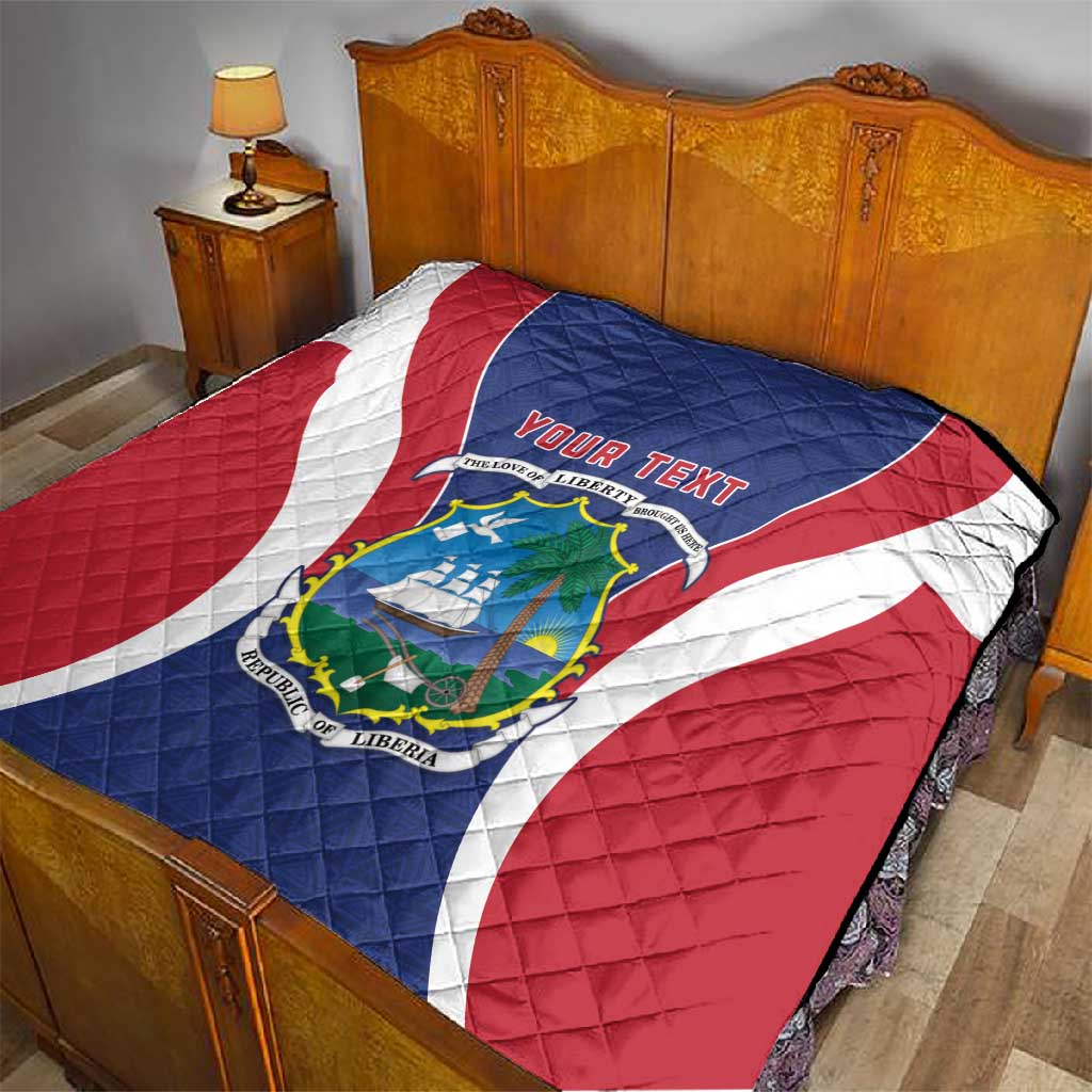 Personalised Afro Liberia Quilt Coat Of Arms With Flag Map - African Pattern