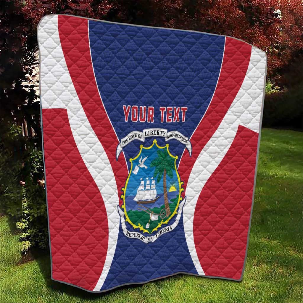 Personalised Afro Liberia Quilt Coat Of Arms With Flag Map - African Pattern