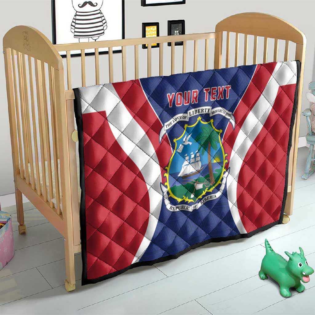 Personalised Afro Liberia Quilt Coat Of Arms With Flag Map - African Pattern