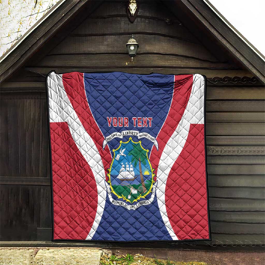 Personalised Afro Liberia Quilt Coat Of Arms With Flag Map - African Pattern