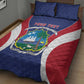 Personalised Afro Liberia Quilt Bed Set Coat Of Arms With Flag Map - African Pattern