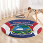 Personalised Afro Liberia Round Carpet Coat Of Arms With Flag Map - African Pattern