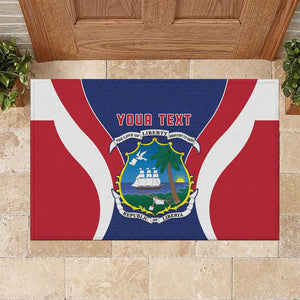 Personalised Afro Liberia Rubber Doormat Coat Of Arms With Flag Map - African Pattern