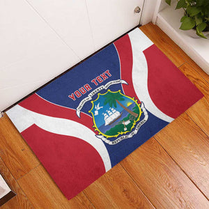 Personalised Afro Liberia Rubber Doormat Coat Of Arms With Flag Map - African Pattern