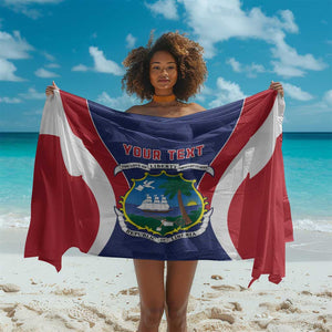 Personalised Afro Liberia Sarong Coat Of Arms With Flag Map - African Pattern