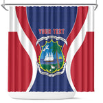 Personalised Afro Liberia Shower Curtain Coat Of Arms With Flag Map - African Pattern