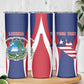 Personalised Afro Liberia Skinny Tumbler Coat Of Arms With Flag Map - African Pattern