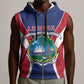Personalised Afro Liberia Sleeveless Zip Hoodie Coat Of Arms With Flag Map - African Pattern - African Pride