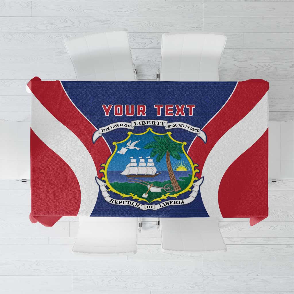 Personalised Afro Liberia Tablecloth Coat Of Arms With Flag Map - African Pattern