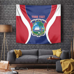 Personalised Afro Liberia Tapestry Coat Of Arms With Flag Map - African Pattern