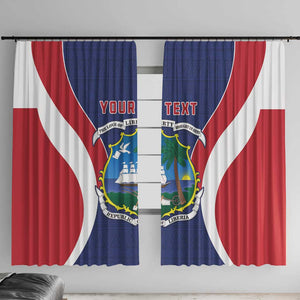 Personalised Afro Liberia Window Curtain Coat Of Arms With Flag Map - African Pattern